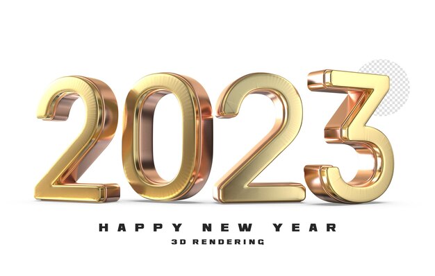 Nummer 2023 neujahr 3d render