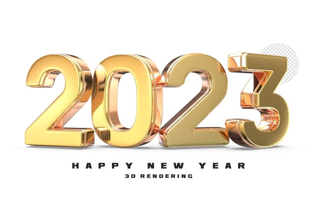 Nummer 2023 Neujahr 3D Render