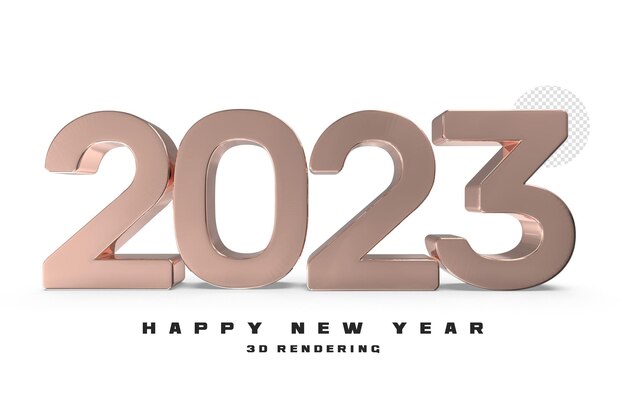 Nummer 2023 Neujahr 3D Render