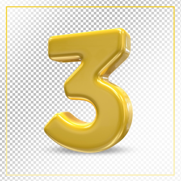 Nummer 3 Gold 3D