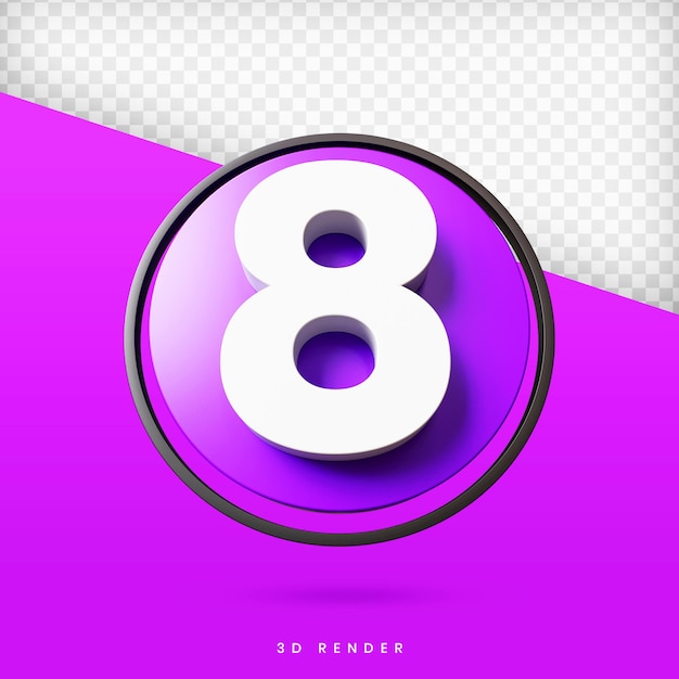 nummer 3d render premium psd