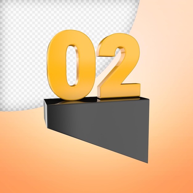 nummer 3d render premium psd