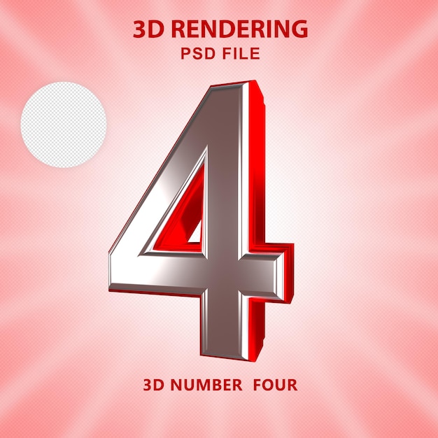 Nummer 3d-rendering