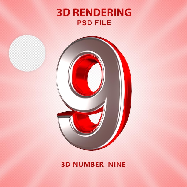 Nummer 3D-Rendering