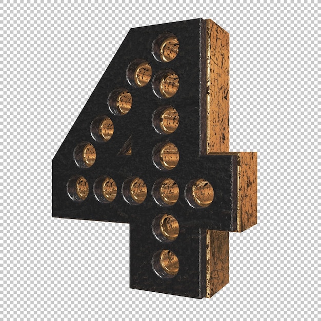 Nummer 4 3D-Rendering