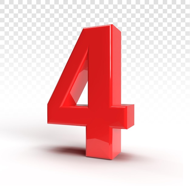 Nummer 4 3d rot