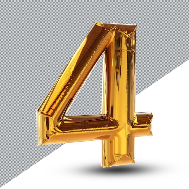 Nummer 4 gold 3d