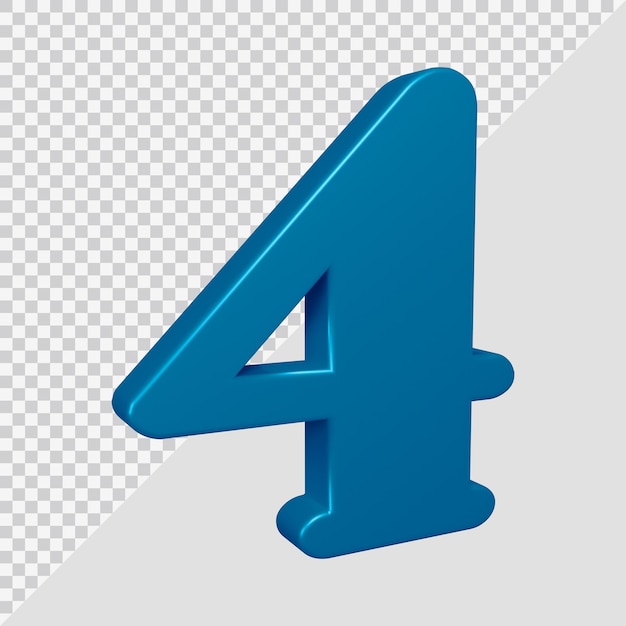 Nummer 4 in 3d-rendering