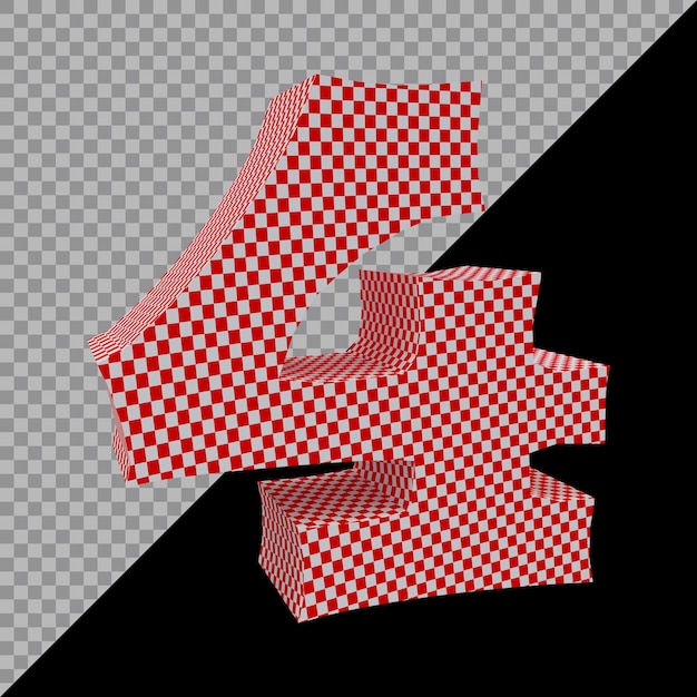 Nummer 4 in 3d-rendering