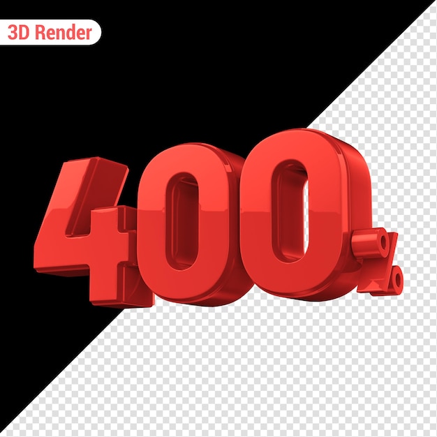 Nummer 400 3d-rot-rendering