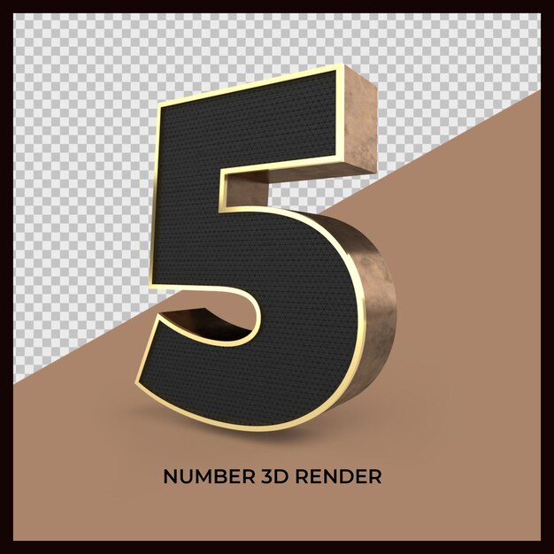 Nummer 5 3D-Rendering