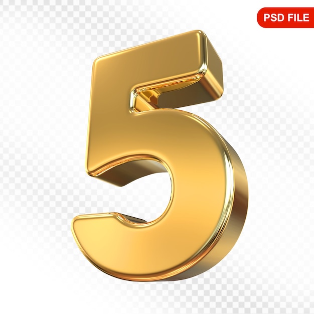 Nummer 5 Gold 3D