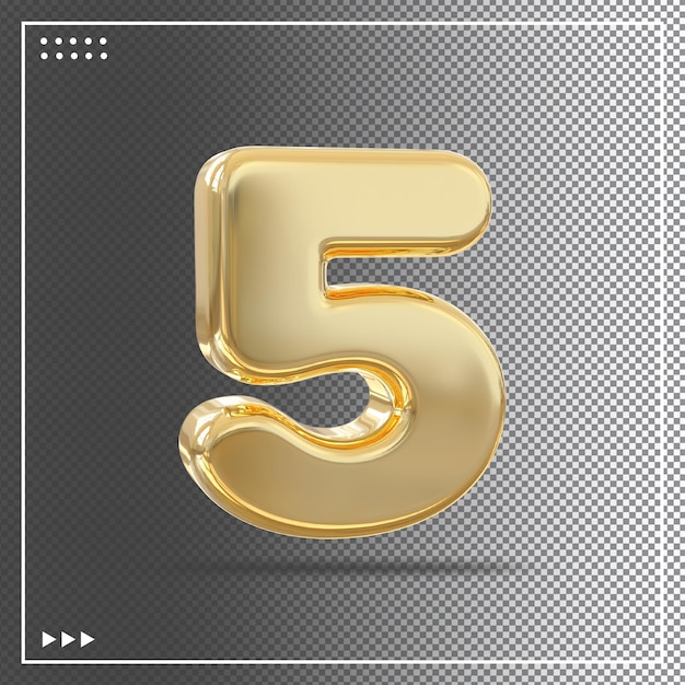 Nummer 5 Gold 3D