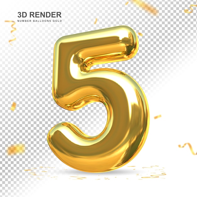 Nummer 5 Gold Luxus 3D