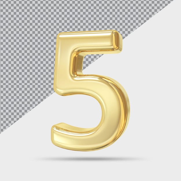 Nummer 5 golden 3d