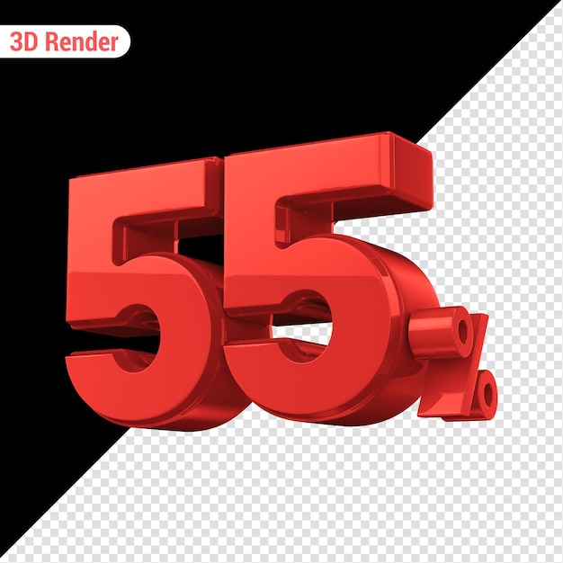 Nummer 55 3d-rot-rendering