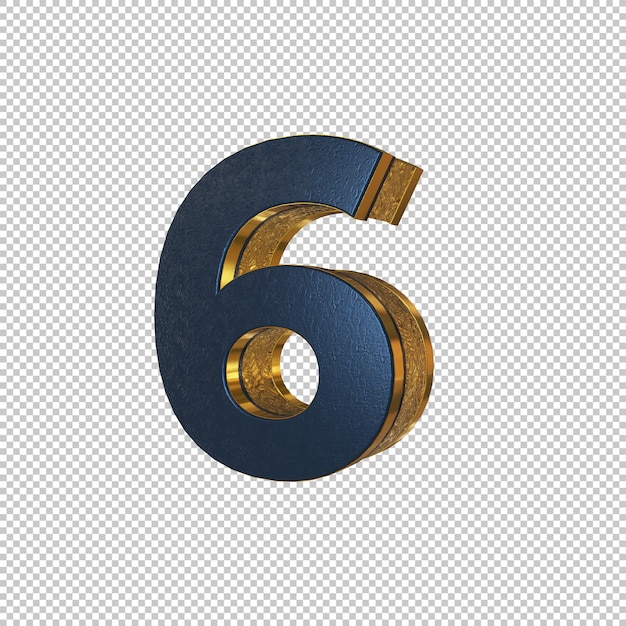 Nummer 6 3d-rendering