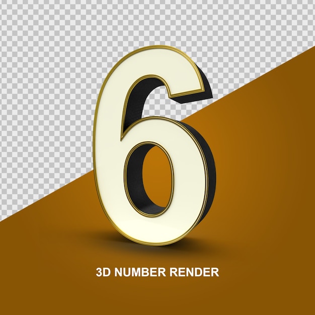 Nummer 6 3d-rendering