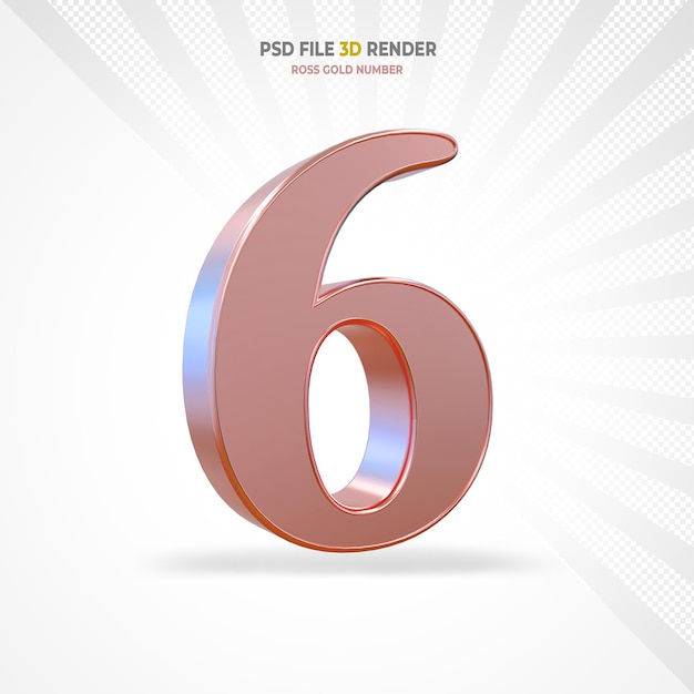Nummer 6 Ross Gold 3D-Rendering