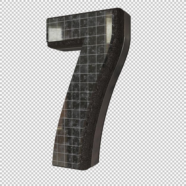 Nummer 7 3D-Rendering