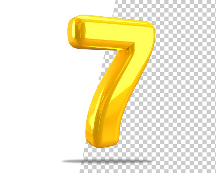 PSD nummer 7 goldenes 3d-logo