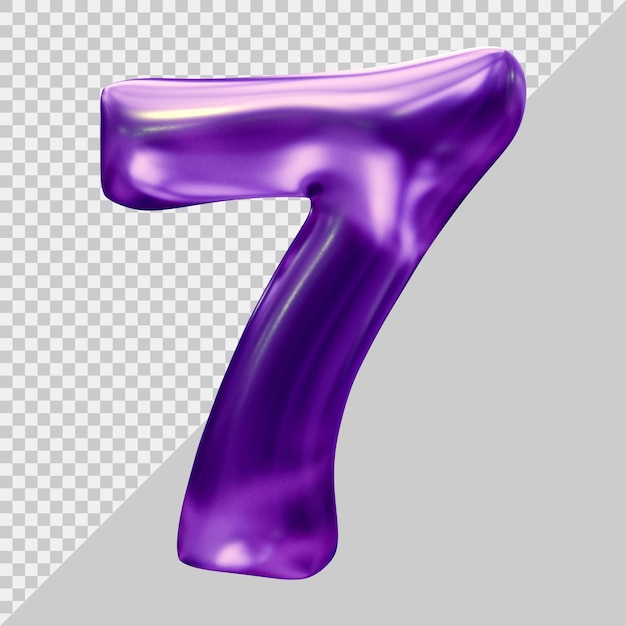 Nummer 7 mit modernem 3D-Stil