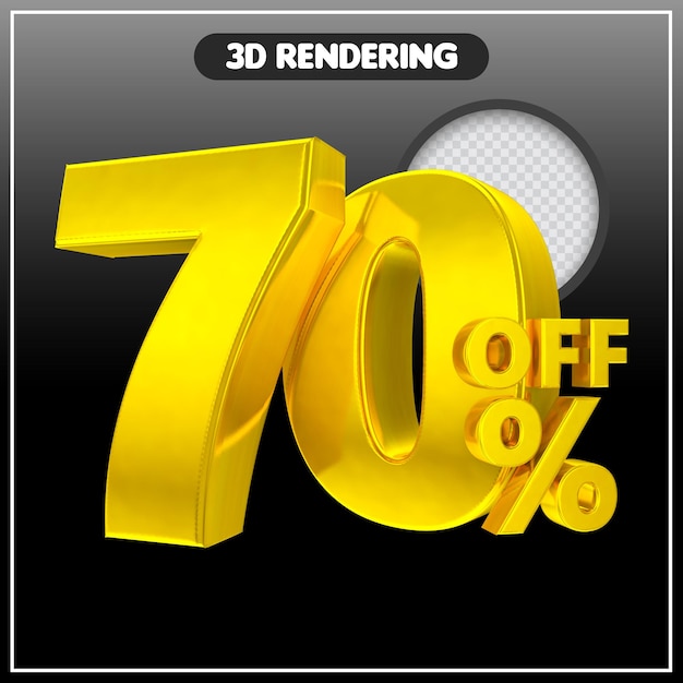 Nummer 70 3d render gold