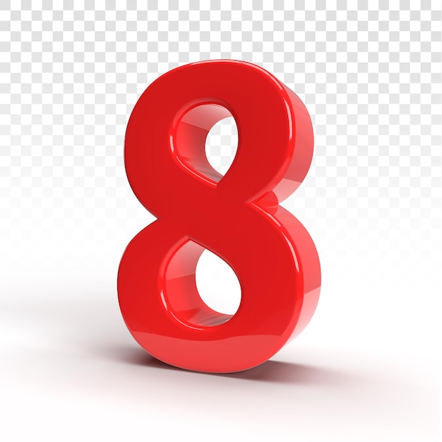 Nummer 8 3d rot