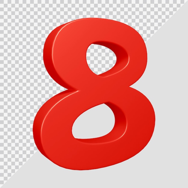 Nummer 8 in 3d-rendering