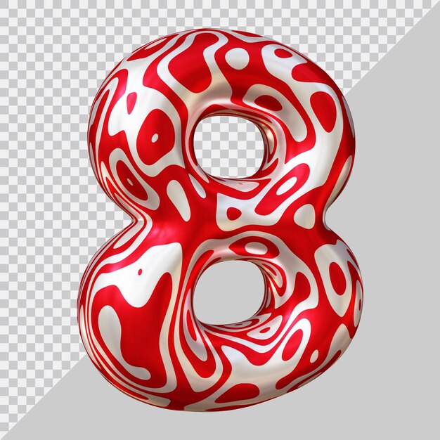Nummer 8 mit modernem 3D-Stil