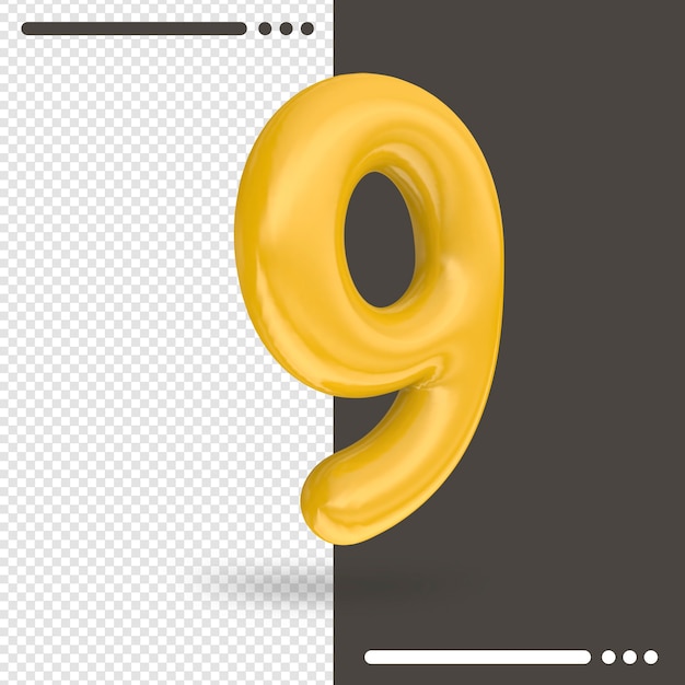 Nummer 9 3D-Rendering isoliert