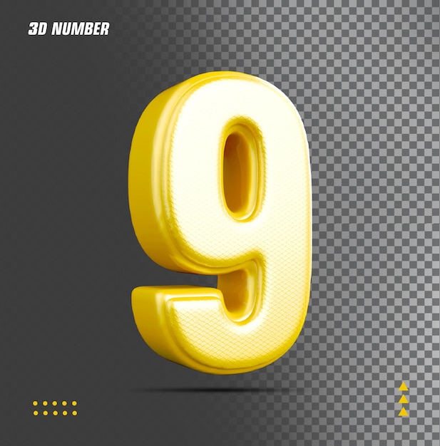 Nummer 9 gold 3d-luxus