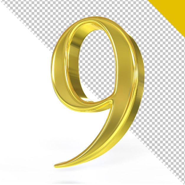Nummer 9 Gold 3D-Renderstile