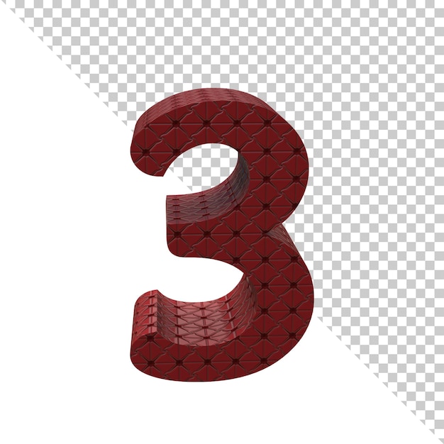 Nummer drei 3d-rendering-symbol