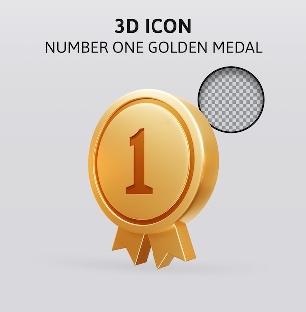 Nummer eins auszeichnung goldene medaille 3d-darstellung