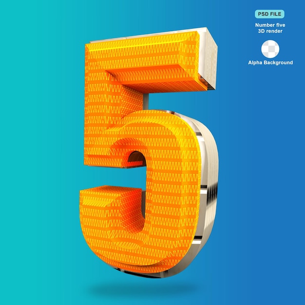 Nummer fünf 3D-Rendering