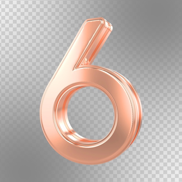 Nummer gold 3d-rendering