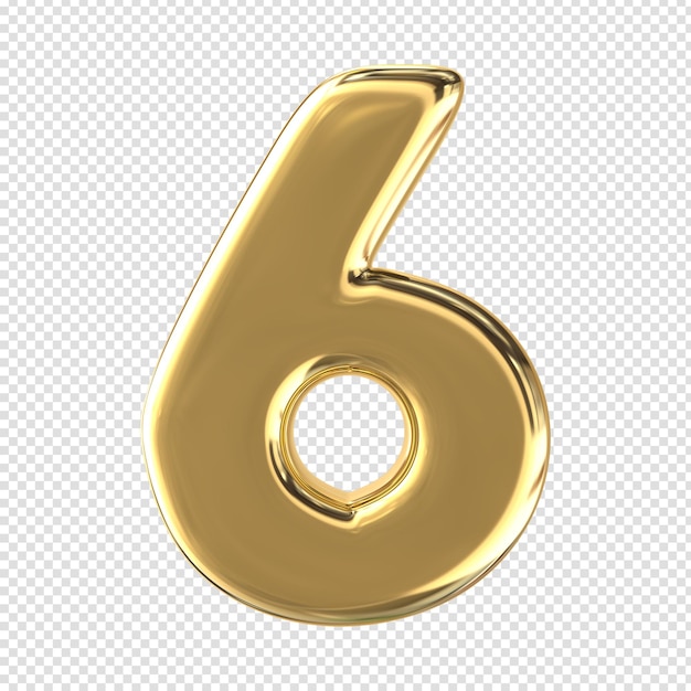 Nummer Gold 3D-Rendering