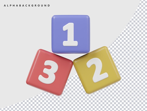 Nummerblock-Symbol 3D-Rendering-Illustration