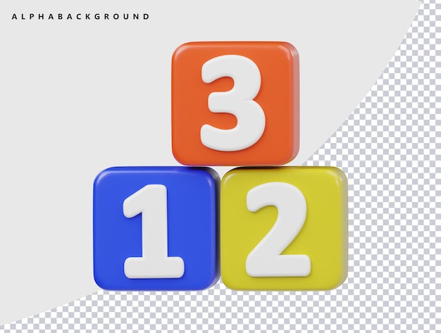 Nummerblock-Symbol 3D-Rendering-Illustration