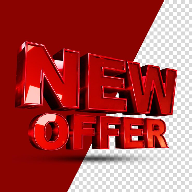 Nuova offerta 3D Rendering stile di testo isolato