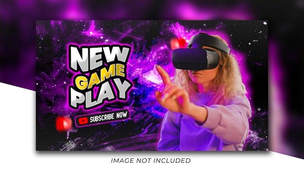 Nuova recensione di videogiochi moderni miniatura del canale YouTube e modello di banner web Psd Premium