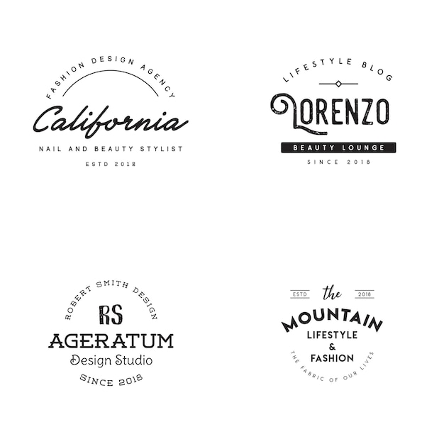 Nuovi badge e loghi vintage PSD