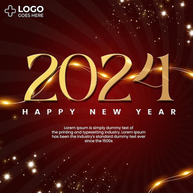 Nuovo anno 2024 modello psd Buon anno 2024