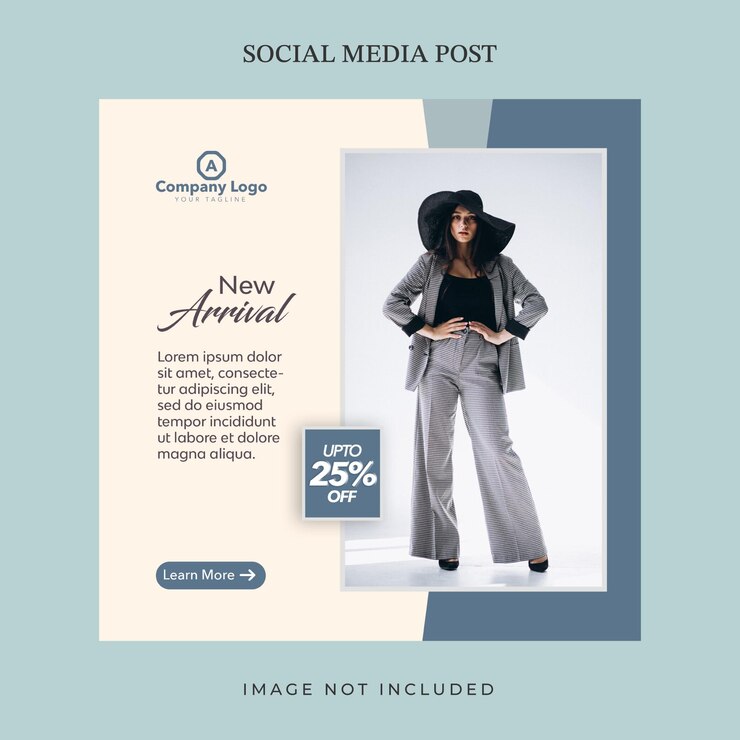nuovo arrivo collezione di moda modello di banner social media