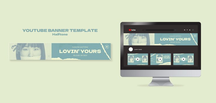 PSD nuovo banner youtube singolo in stile mezzitoni