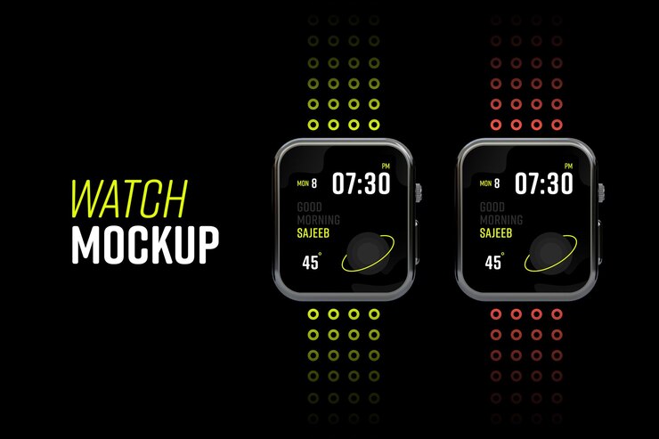 PSD nuovo mockup dello schermo dell'orologio intelligente moderno