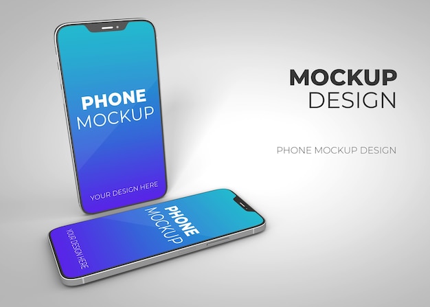 Nuovo mockup smartphone galleggiante isolato
