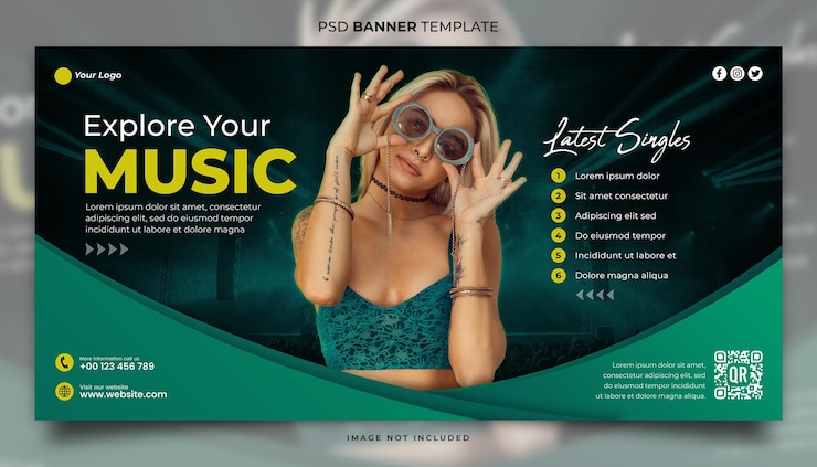 PSD nuovo modello di banner di pubblicazione musicale