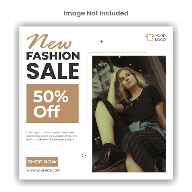 Nuovo modello di post instagram di social media di vendita di moda